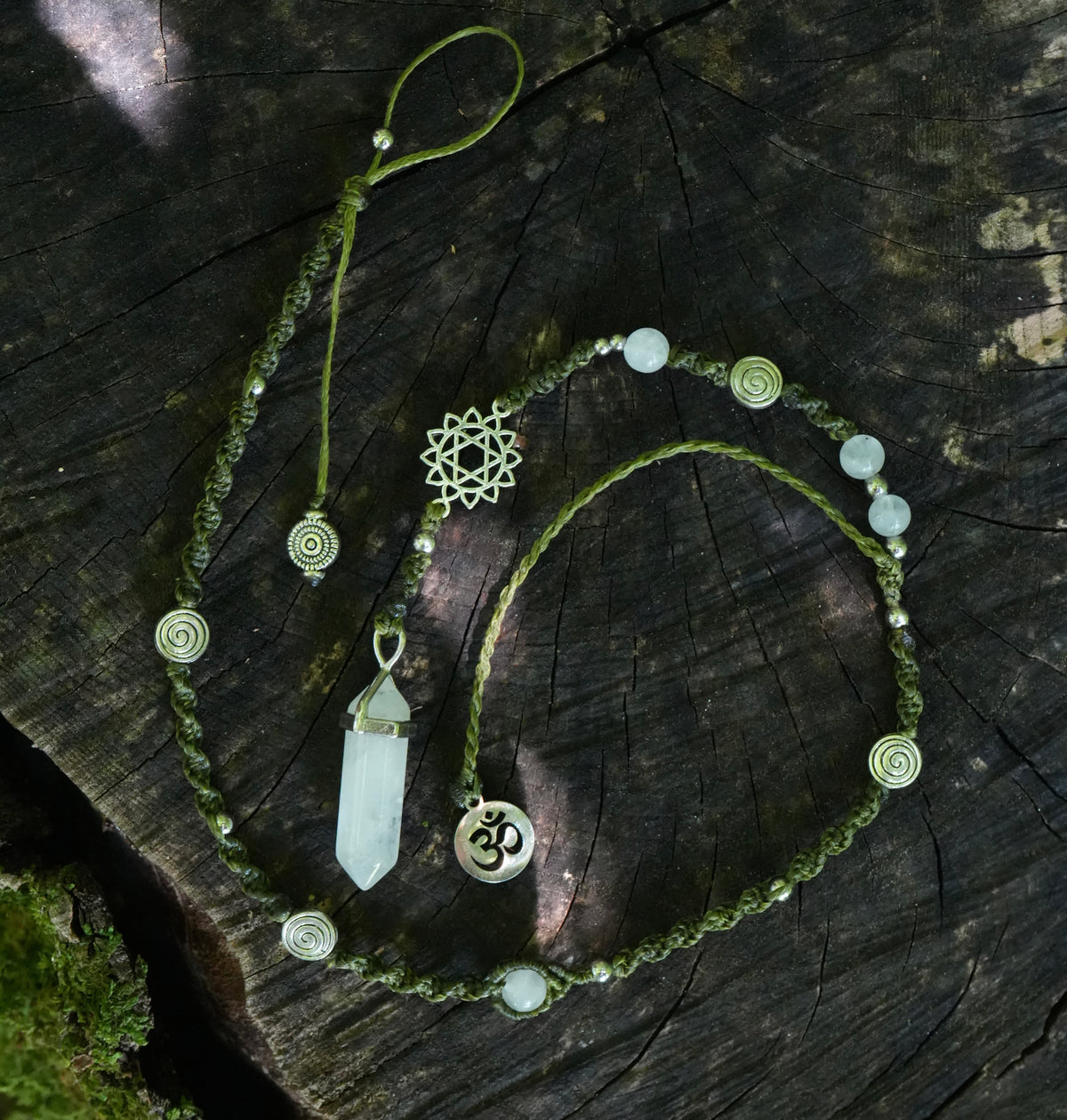 Haarband mit Herzchakra und Bergkristall