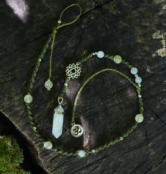 Haarband mit Herzchakra und Bergkristall